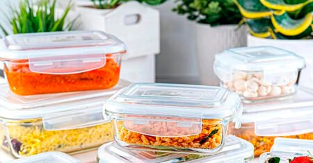 Conjunto Potes de Vidro Herméticos com Vedação em Silicone