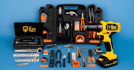 Maleta Furadeira Parafusadeira 169 Peças The Black Tools