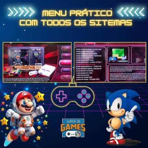 Mini Console Retro Super Nintendo com 150 mil jogos