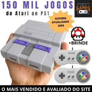 Mini Console Retro Super Nintendo com 150 mil jogos