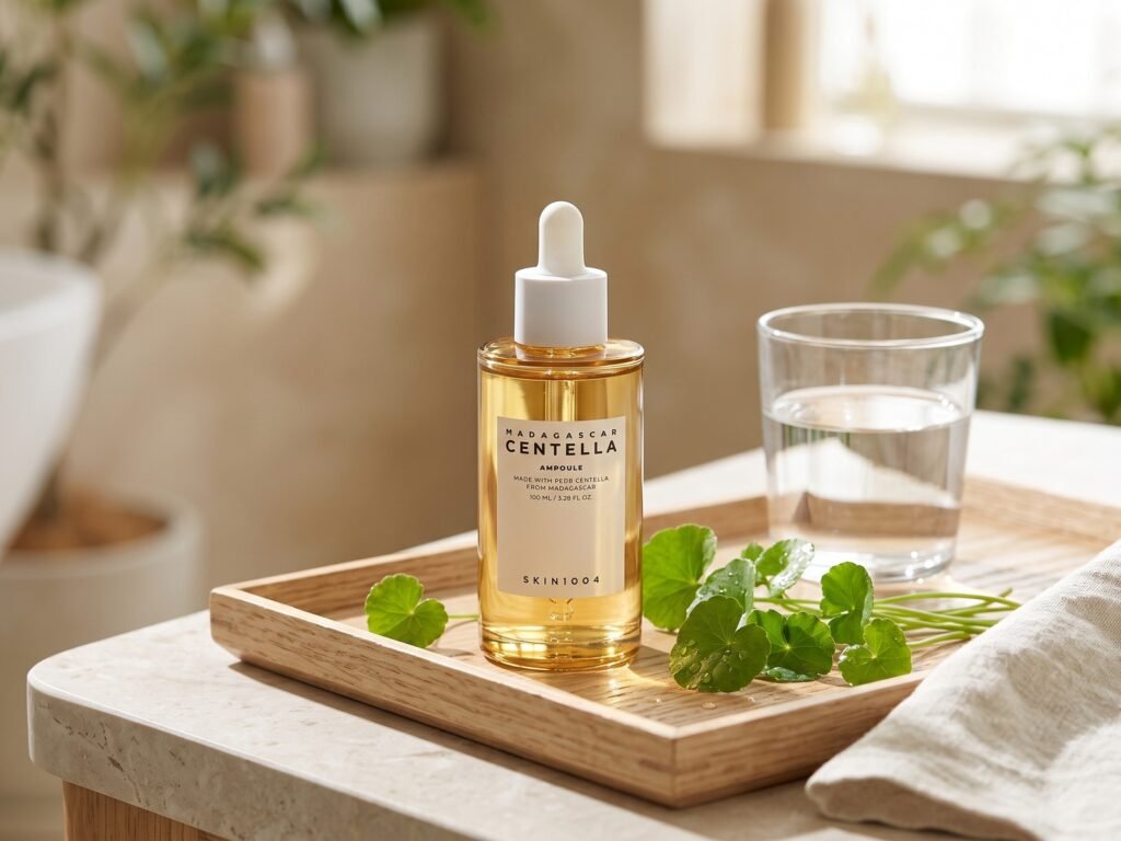 Skincare Coreano: 5 Produtos Queridinhos Para Montar Sua Rotina Ampola SKIN1004 Madagascar Centella com folhas de centella asiática