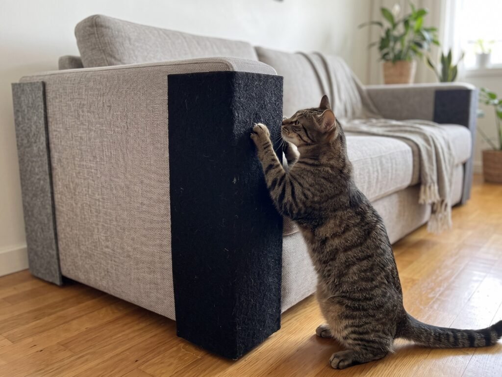 Produtos para gatos: 5 achados que transformam a sua casa Kit Arranhador Protetor de Canto de Sofá